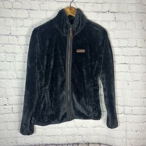 Columbia Fire Side II Sherpa Full Zip‎ Fleece Jacket size S Small Gray